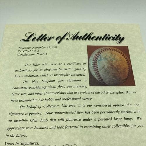 Джаки Робинсън подписа използвани бейзболни топки на 1940-те години от Националната лига бейзбол PSA DNA COA - MLB