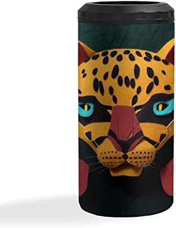 Охладител за тънки Кутии С Анимационни лицето на Ягуар - Уникален Охладител За Консерви - Сладък Охладител За тънки Кутии