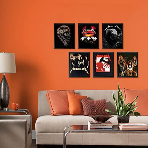 снимки Плакат на Metallica - Комплект от 6 Плакати върху платно без рамка с размери 8 *10 инча, Ретро Рок Група, Музика,