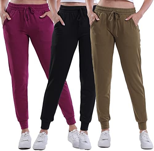 Дамски Джоггеры Crush 3 Pack с висока засаждане-Дамски Спортни панталони със Странични джобове-Женски Джоггеры за джогинг,