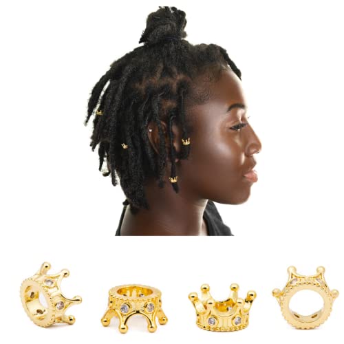 Аксесоари за дредов с локонами и корона от 24-Каратной златни Корони, украшения за коса под формата на косичек - Опаковка