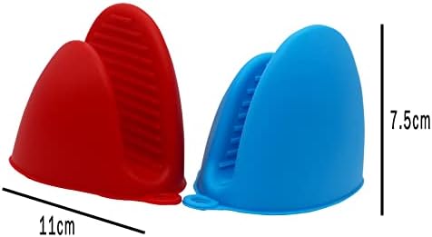 Мини Силиконови кухненски ръкавици за фурна (червени и сини)
