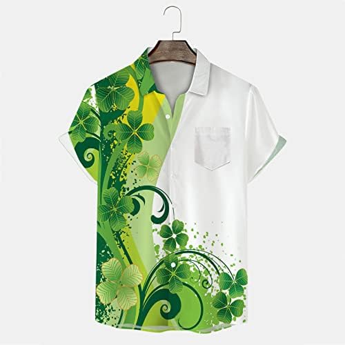 XXBR Мъжка Мода Деня на Св. Патрик 3D Цифрова Печатна Имат Риза с Къси Ръкави Лятна Риза с Копчета за Мъже Реколта