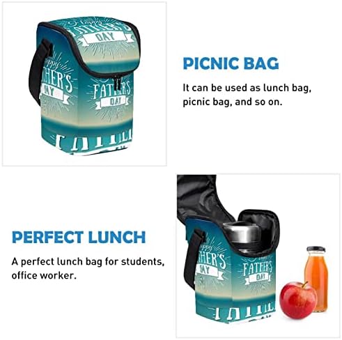 Чанта за обяд GUEROTKR Дамски, Кутия за Обяд за Мъже, Мъжки Кутия за Обяд, Синьо модел за Деня на Бащата