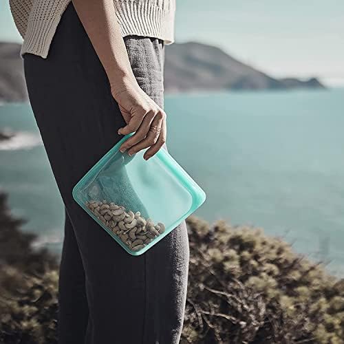 Силиконовата Множество чанта за съхранение на Stasher, 4 опаковки за Обяд / Пътуване (Пролетна дъга) | Контейнер за приготвяне