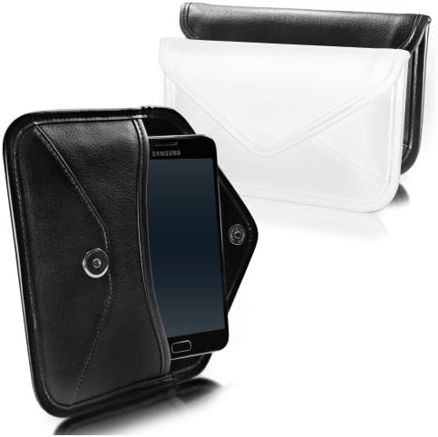 Калъф BoxWave за LG K10 (Case by BoxWave) - Луксозен Кожен калъф-месинджър, Дизайн своята практика-плик от изкуствена кожа за LG K10 - Цвят Слонова кост, Бял