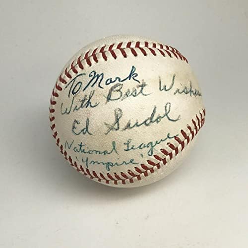 Съдия Ед Судал подписа бейзболен автомобил ONL Feeney с Голограммой B & E - Бейзболни топки с автографи