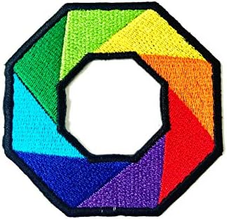 Осмоъгълна Дъгова ЛГБТ гордостта с логото на Любовта, бродирани на нашивке за раници, Дънкови облекла и т.н.