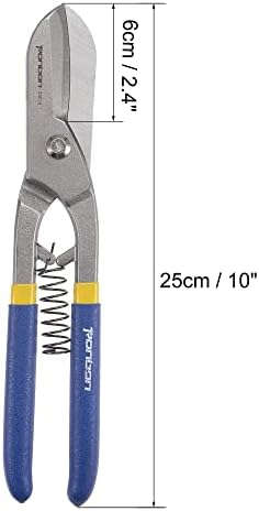 Ножици за рязане на ламарина uxcell с 10-инчов висока честота на масата закалени Директно на парче, с Удобни дръжки За