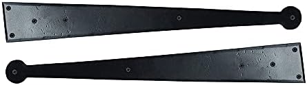 Въздушната линия Akatva Black от Старинния желязо ръчно коване, Предни комплект - Въздушната панти за порти от 2 части за дървени и метални огради, врати, шкафове - Комплек