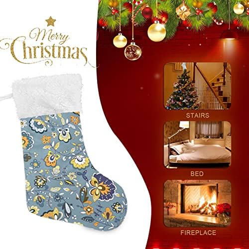 Коледни Чорапи ALAZA, Реколта Етнически Цветни Клони, Класически Персонализирани Големи Чорапи, Бижута за Семейни Тържества,