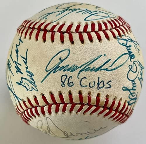 1986 Бейзбол екип на ЧИКАГО КЪБС подписа бейзболни топки - 23 Подпис -МЭДДУКС (Нов) /SANDBURG - Бейзболни топки с автографи