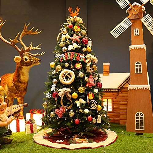 Изкуствена Коледна Елха Премиум-клас DULPLAY 5,9 метра, с Осветление, коледно Дърво от Оптични Влакна, Смърч, прикачени