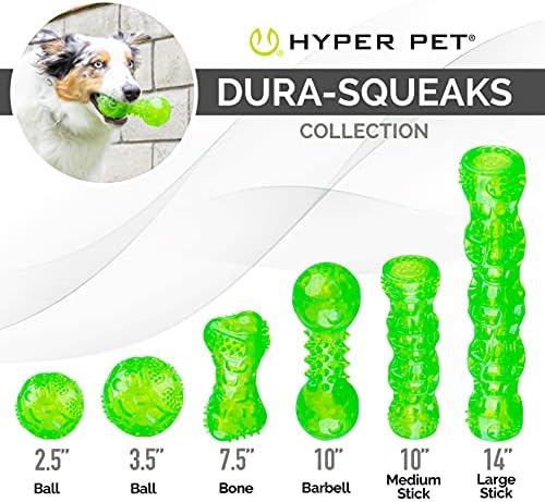 Играчки за кучета Hyper Пет DuraSqueak Dog Ball (Интерактивни играчки за кучета, които плуват и скърцане), Писклив играчки