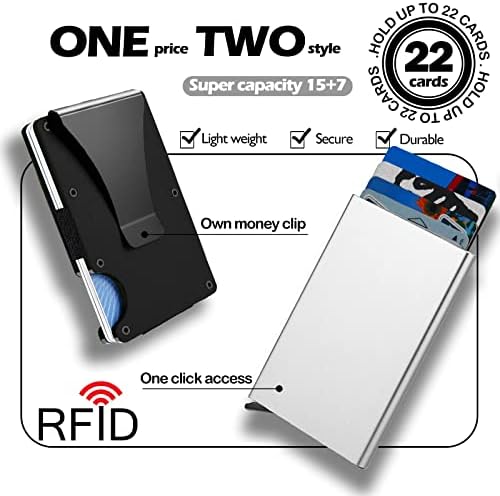 Мъжки портфейл в минималистичном стил I-sper, 2 опаковка, притежател на кредитна карта с радиочестотна идентификация-заключване